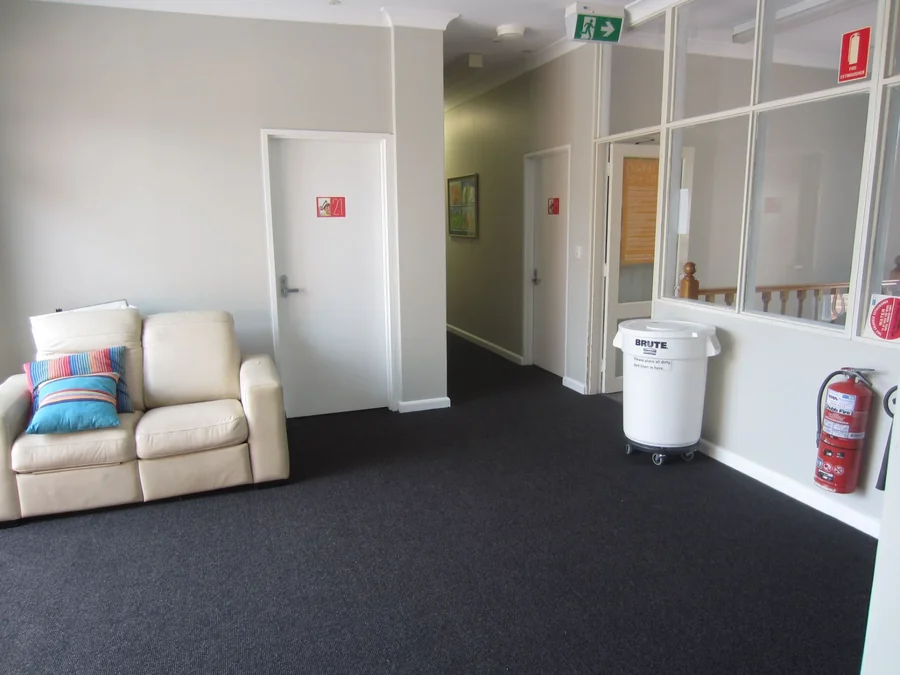 painted interior walls of an aged care facility