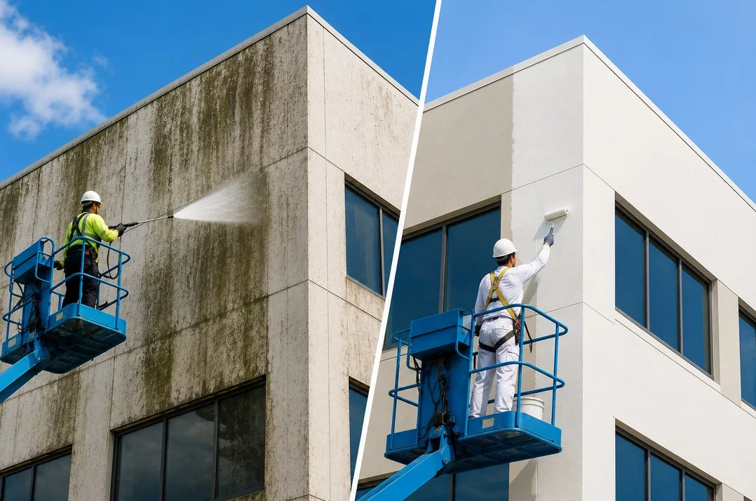 Building washing vs repainting blog ChatGPT image