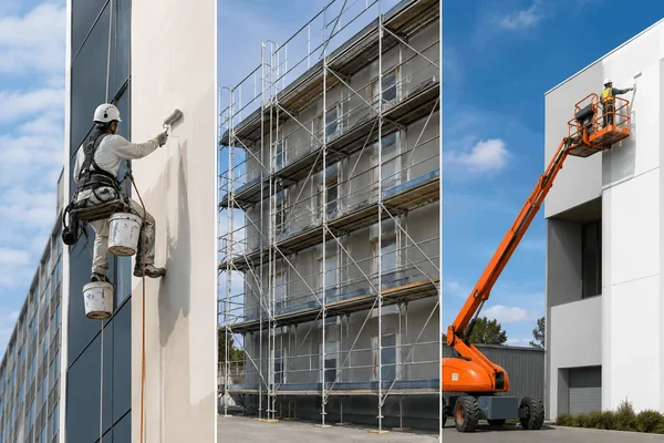 Rope access painting vs Scaffolding vs EWP for building